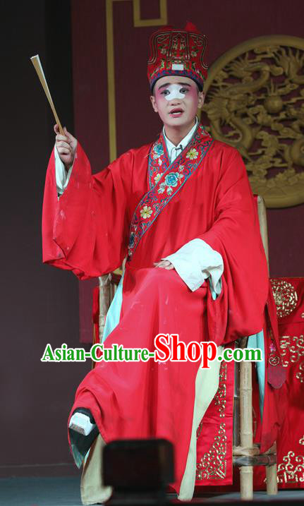 Hu Lian Nao Chai Chinese Sichuan Opera Childe Hu Lian Apparels Costumes and Headpieces Peking Opera Highlights Young Male Garment Clown Clothing