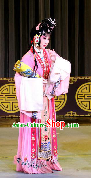 Chinese Sichuan Highlights Opera Young Beauty Garment Costumes and Headdress The Romance of Hairpin Traditional Peking Opera Court Maid Dress Kou Zhu Apparels