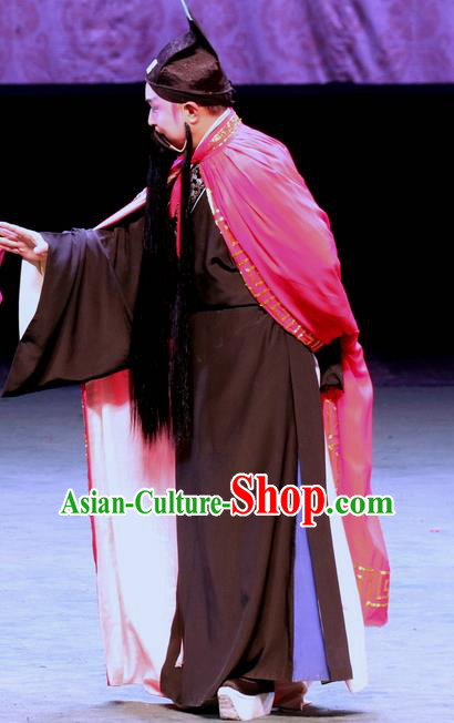 Gui Men Chinese Sichuan Opera Old Man Apparels Costumes and Headpieces Peking Opera Highlights Laosheng Garment Scholar Fan Ju Clothing