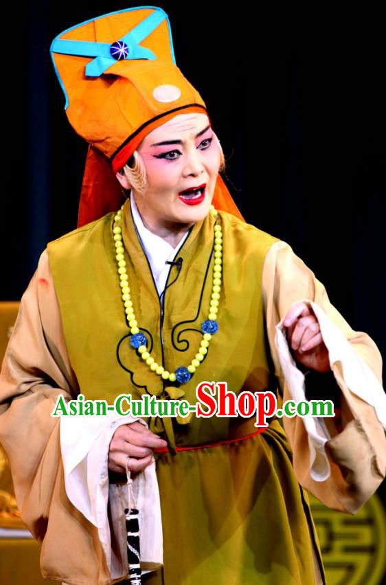 Chinese Sichuan Highlights Opera Pantaloon Garment Costumes and Headdress Gui Men Traditional Peking Opera Dame Dress Taoist Nun Apparels