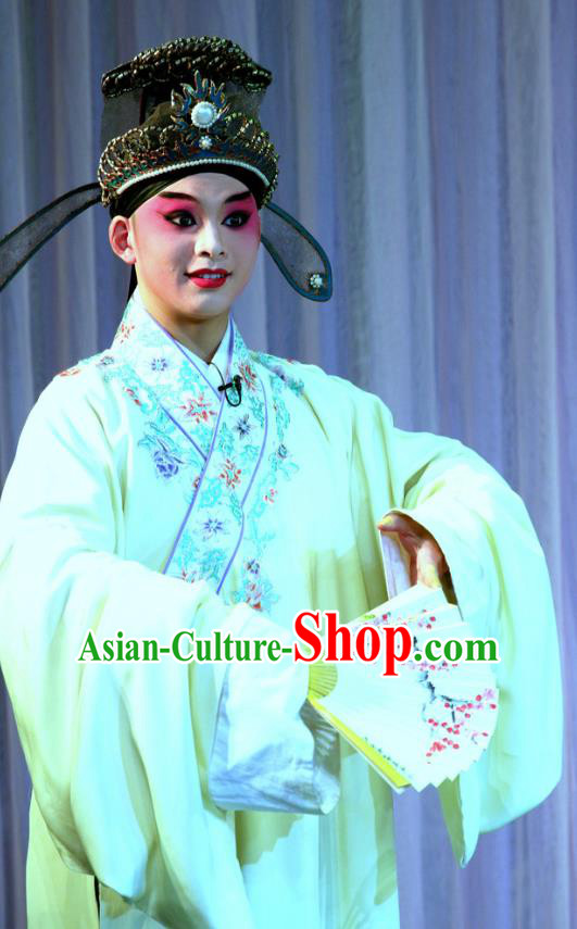 Chinese Sichuan Opera Scholar Pan Bizheng Apparels Costumes and Headpieces Peking Opera Highlights Young Male Garment Niche Clothing