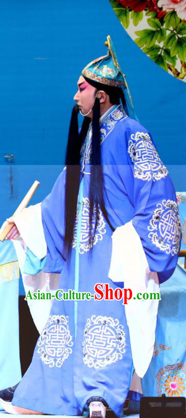 Xian He Ridge Chinese Sichuan Opera Elderly Male Apparels Costumes and Headpieces Peking Opera Highlights Garment Laosheng Zuo Zhong Clothing