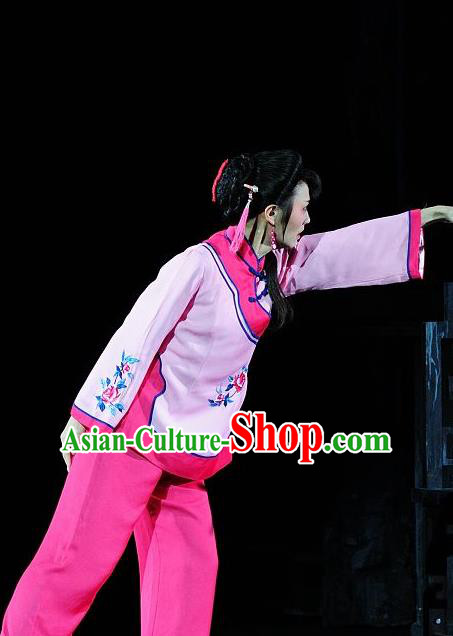 Chinese Sichuan Highlights Opera Actress Jin Zi Garment Costumes and Headdress Traditional Peking Opera Young Woman Dress Country Female Apparels