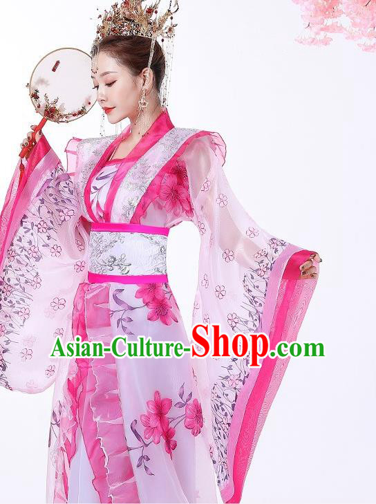 Chinese Ancient Palace Lady Hanfu Dress Apparels Traditional Drama Tang Dynasty Royal Princess Historical Costumes Complete Set