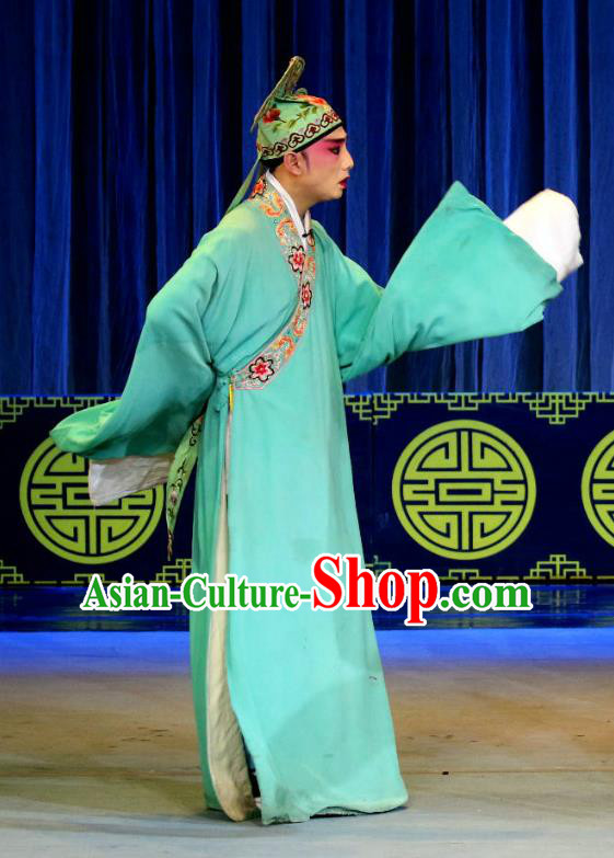Xi Yi Chinese Sichuan Opera Xiaosheng Apparels Costumes and Headpieces Peking Opera Highlights Young Male Garment Scholar Dou Yi Clothing