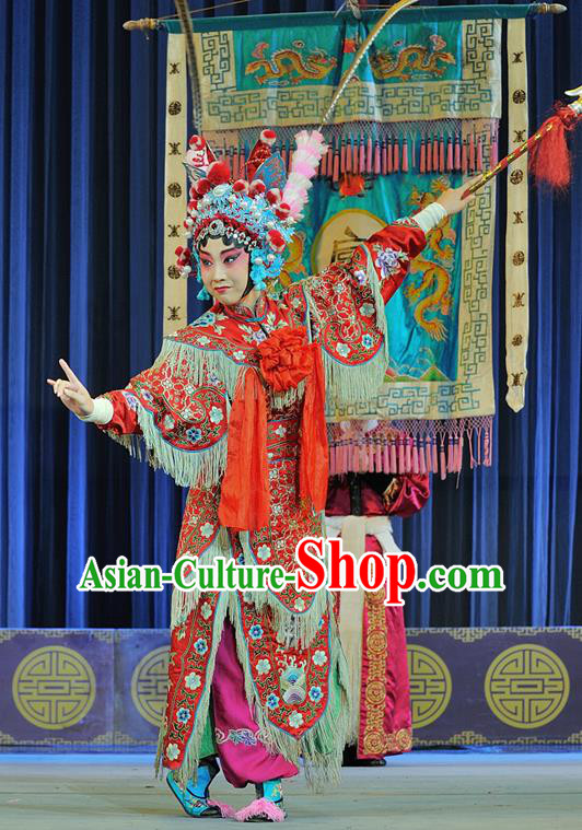 Chinese Sichuan Highlights Opera Tao Ma Tan Garment Costumes and Headdress Hu Jia Zhuang Traditional Peking Opera Martial Female Dress Hu Sanniang Apparels