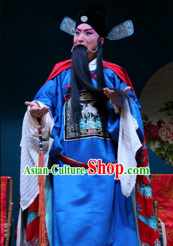 Legend of Liu Yuniang Chinese Sichuan Opera Laosheng Apparels Costumes and Headpieces Peking Opera Highlights Elderly Male Garment official Ma Zhou Clothing