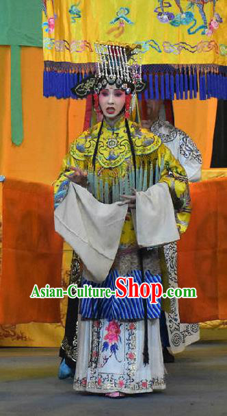 Chinese Sichuan Highlights Opera Empress Wu Zetian Garment Costumes and Headdress Traditional Peking Opera Queen Dress Hua Tan Apparels