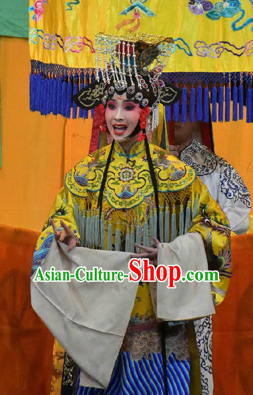 Chinese Sichuan Highlights Opera Empress Wu Zetian Garment Costumes and Headdress Traditional Peking Opera Queen Dress Hua Tan Apparels