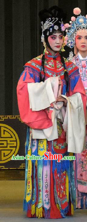 Chinese Sichuan Highlights Opera Court Maid Garment Costumes and Headdress Traditional Peking Opera Female Official Dress Hua Tan Shangguan Wan Er Apparels