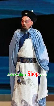 Cang Sheng Zai Shang Chinese Sichuan Opera Old Man Apparels Costumes and Headpieces Peking Opera Highlights Garment Official Zhang Penghe Clothing