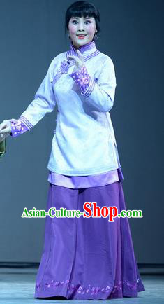 Chinese Hebei Clapper Opera Actress Liu Xikui Garment Costumes and Headdress Bei Guo Jia Ren Traditional Bangzi Opera Hua Tan Dress Young Female Apparels