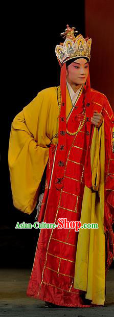 The Mountain of Fire Chinese Sichuan Opera Monk Apparels Costumes and Headpieces Peking Opera Highlights Xuan Zhuang Garment Tang Sanzang Clothing