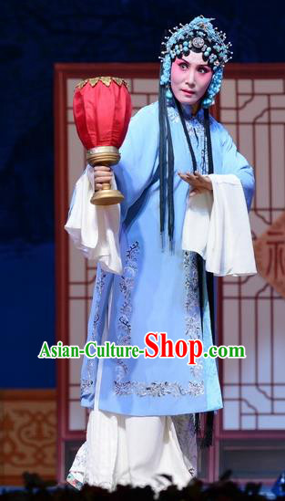 Chinese Hebei Clapper Opera Young Mistress Liu Lanzhi Garment Costumes and Headdress Traditional Bangzi Opera Actress Dress Diva Apparels