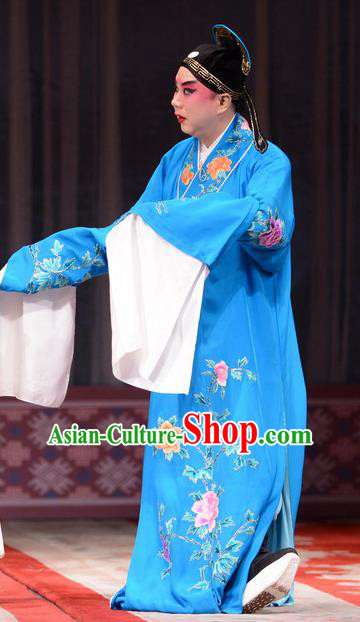 Chun Qiu Pei Chinese Bangzi Opera Scholar Li Chunfa Apparels Costumes and Headpieces Traditional Hebei Clapper Opera Young Male Garment Niche Clothing