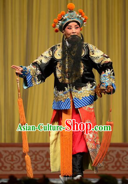 Wang Baochuan Chinese Bangzi Opera Lord Apparels Costumes and Headpieces Traditional Hebei Clapper Opera Elderly Male Garment Laosheng Xue Pinggui Clothing