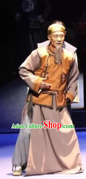 Cao Xie Xian Ling Chinese Sichuan Opera Old Man Apparels Costumes and Headpieces Peking Opera Highlights Garment Adviser Clothing