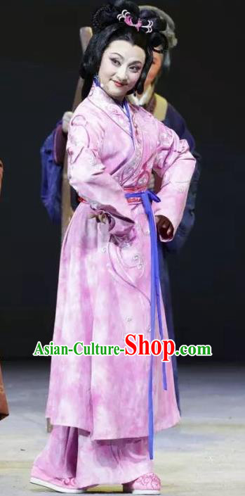 Chinese Sichuan Highlights Opera Young Mistress Garment Costumes and Headdress Luo Xiahong Traditional Peking Opera Madam Dress Actress Apparels