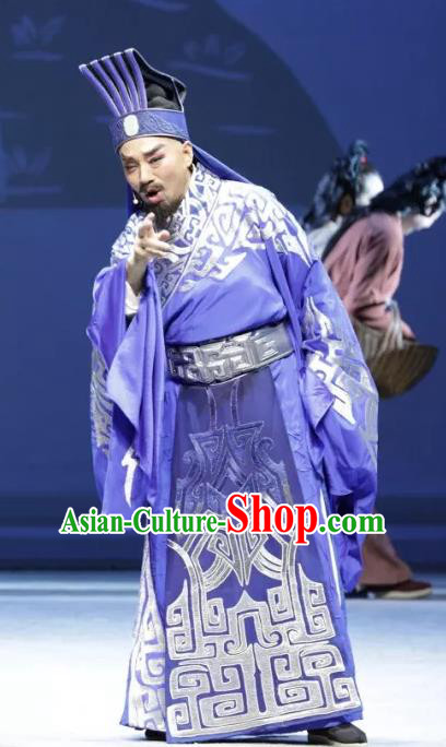 Luo Xiahong Chinese Sichuan Opera Official Apparels Costumes and Headpieces Peking Opera Highlights Astronomer Garment Minister Clothing