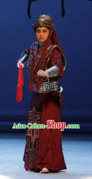 Luo Xiahong Chinese Sichuan Opera Swordsman Apparels Costumes and Headpieces Peking Opera Highlights Wusheng Garment Soldier Armor Clothing