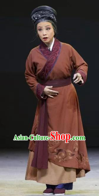 Chinese Sichuan Highlights Opera Elderly Female Garment Costumes and Headdress Luo Xiahong Traditional Peking Opera Pantaloon Dress Dame Apparels