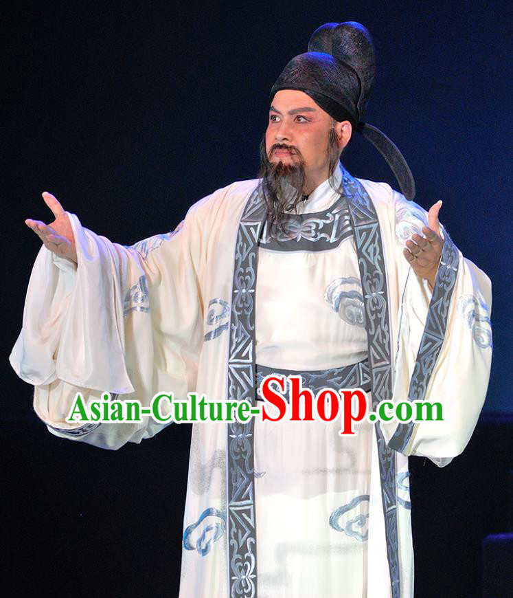 Shi Jiu Taibai Chinese Sichuan Opera Poet Li Bai Apparels Costumes and Headpieces Peking Opera Highlights Elderly Scholar Garment Clothing