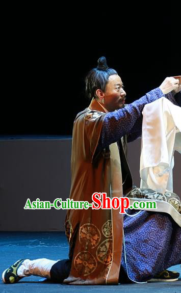 Shi Jiu Taibai Chinese Sichuan Opera Laosheng Apparels Costumes and Headpieces Peking Opera Highlights Elderly Male Garment Literatus Clothing