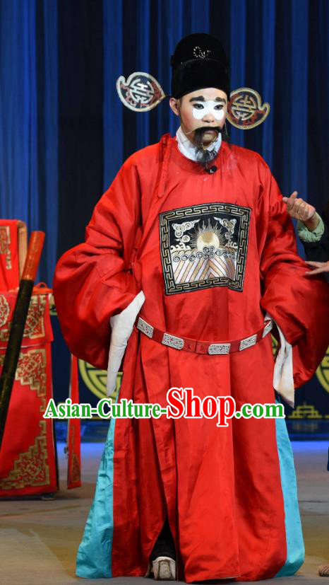 Chong Tai Bie Chinese Sichuan Opera Minister Lu Qi Apparels Costumes and Headpieces Peking Opera Highlights Clown Garment Treacherous Official Clothing