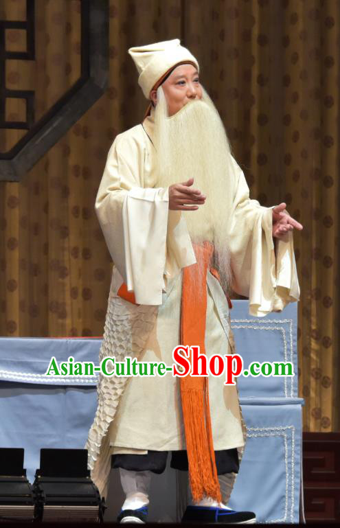 San Niang Jiao Zi Chinese Bangzi Opera Elderly Male Apparels Costumes and Headpieces Traditional Hebei Clapper Opera Laosheng Garment Old Servant Xue Bao Clothing