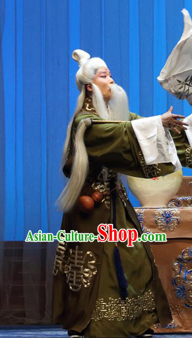 Liu Ling Drunk Chinese Bangzi Opera Elderly Male Apparels Costumes and Headpieces Traditional Hebei Clapper Opera Laosheng Garment Clothing