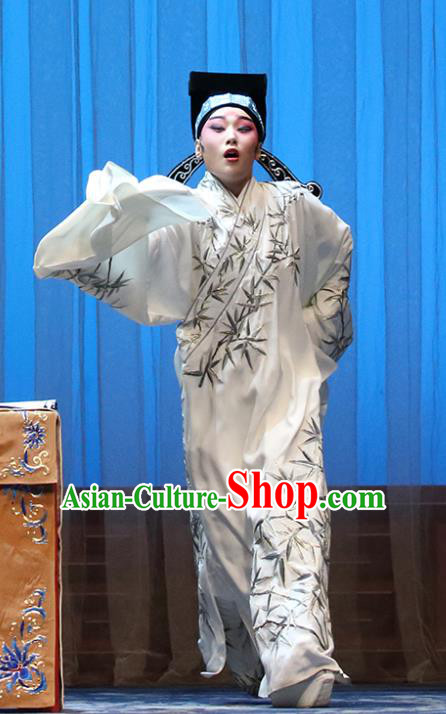 Liu Ling Drunk Chinese Bangzi Opera Young Male Apparels Costumes and Headpieces Traditional Hebei Clapper Opera Xiaosheng Garment Niche Clothing