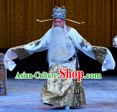Xue Gang Fan Tang Chinese Bangzi Opera Official Xu Ce Apparels Costumes and Headpieces Traditional Hebei Clapper Opera Laosheng Garment Elderly Male Clothing