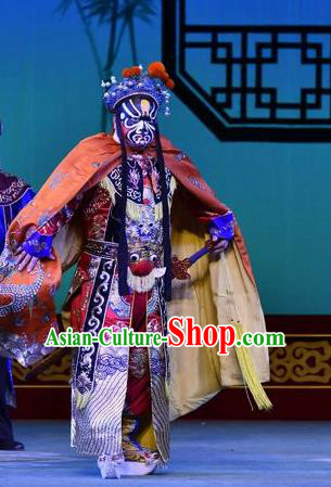 Broadsword Wang Huainv Chinese Bangzi Opera Painted Role Apparels Costumes and Headpieces Traditional Hebei Clapper Opera Garment Martial Male Clothing