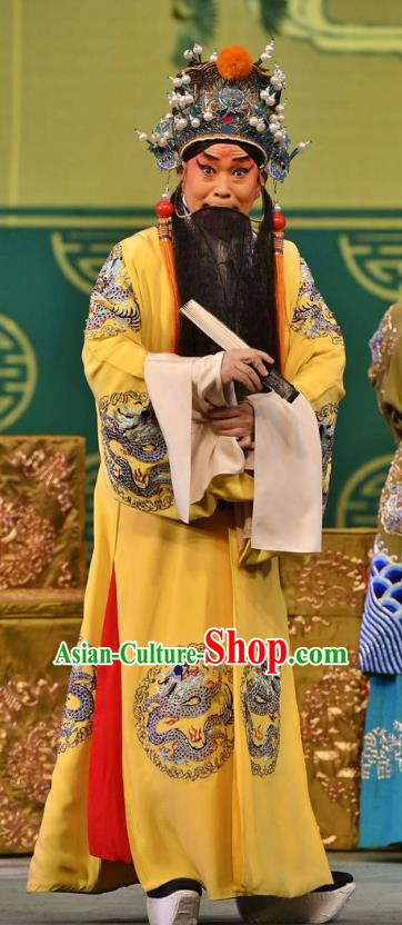 Broadsword Wang Huainv Chinese Bangzi Opera Laosheng Apparels Costumes and Headpieces Traditional Hebei Clapper Opera Garment Elderly Male Clothing