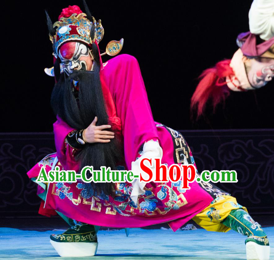 Zhong Kui Chinese Bangzi Opera God Apparels Costumes and Headpieces Traditional Hebei Clapper Opera Master Garment Jing Role Clothing