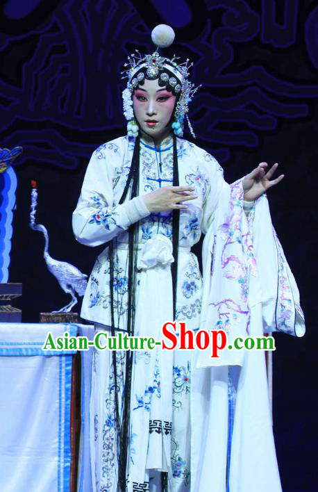 Chinese Hebei Clapper Opera Young Lady Garment Costumes and Headdress Kou Zhun Traditional Bangzi Opera Martial Female Dress Yang Bajie Apparels