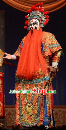 Yuan Men Zhan Zi Chinese Bangzi Opera General Armor Apparels Costumes and Headpieces Traditional Hebei Clapper Opera Military Officer Garment Clothing