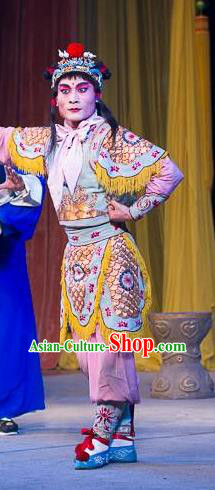 The Lotus Lantern Chinese Bangzi Opera Wusheng Liu Chenxiang Apparels Costumes and Headpieces Traditional Hebei Clapper Opera Young Boy Garment Clothing