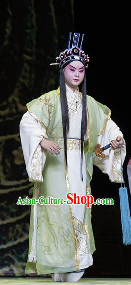 Te Bai City Chinese Bangzi Opera Royal Prince Apparels Costumes and Headpieces Traditional Hebei Clapper Opera Young Male Garment Xiaosheng Clothing