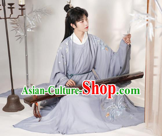 Chinese Ancient Nobility Childe Embroidered Hanfu Clothing Apparels Traditional Ming Dynasty Royal Prince Historical Costumes for Men