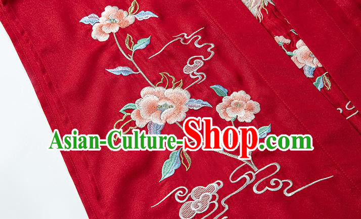 Chinese Ancient Wedding Embroidered Red Hanfu Dress Apparels Traditional Tang Dynasty Court Princess Historical Costumes Complete Set for Women