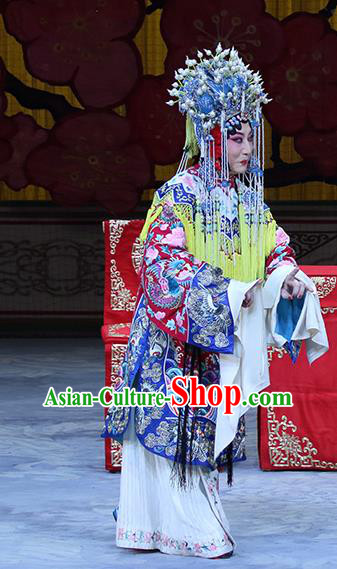 Chinese Hebei Clapper Opera Hua Tan Sun Shangxiang Garment Costumes and Headdress In Extremely Good Fortune Traditional Bangzi Opera Actress Dress Princess Apparels