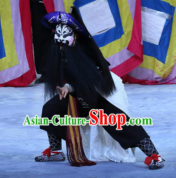 In Extremely Good Fortune Chinese Bangzi Opera Martial Male Apparels Costumes and Headpieces Traditional Hebei Clapper Opera Jing Role Garment Takefu Zhang Fei Clothing