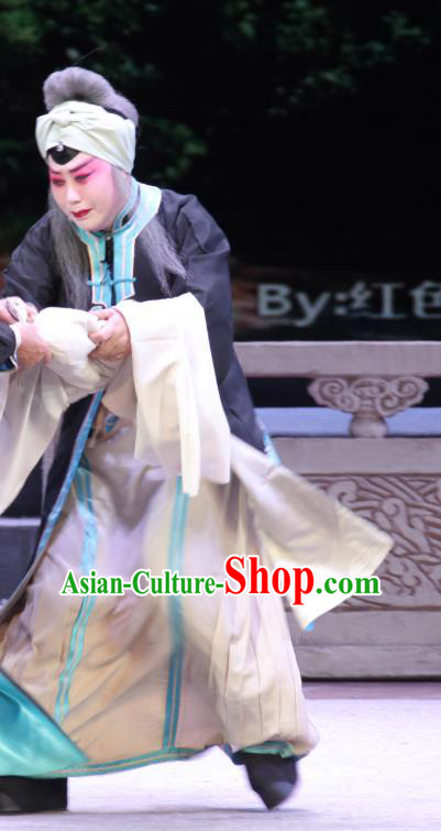 Chinese Shanxi Clapper Opera Old Woman Garment Costumes and Headdress Traditional Bangzi Opera Elderly Female Dress Laodan Apparels