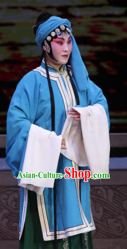 Chinese Shanxi Clapper Opera Village Girl Garment Costumes and Headdress Traditional Bangzi Opera Country Woman Dress Diva Zhang Cuigu Apparels