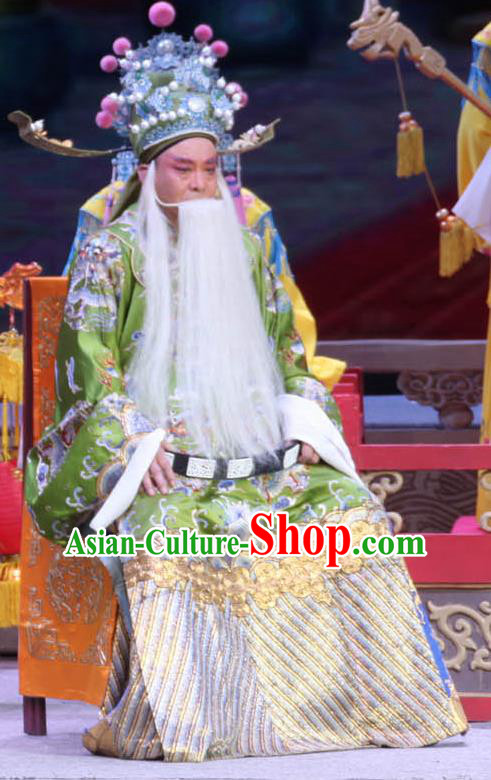 Chinese Bangzi Opera Official Apparels Costumes and Headpieces Traditional Shanxi Clapper Opera Laosheng Garment Elderly Male Clothing