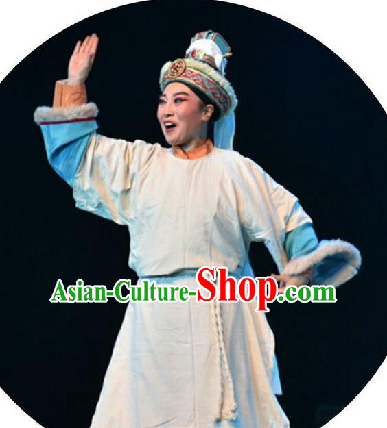 Ping Cheng Fu Chinese Bangzi Opera Crown Prince Tuoba Jun Apparels Costumes and Headpieces Traditional Shanxi Clapper Opera Young Male Garment Xiaosheng Clothing