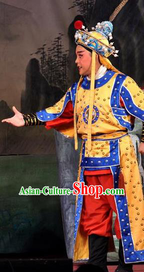 Chinese Bangzi Opera Prince Yin Zhen Apparels Costumes and Headpieces Traditional Shanxi Clapper Opera Martial Male Garment Wusheng Clothing