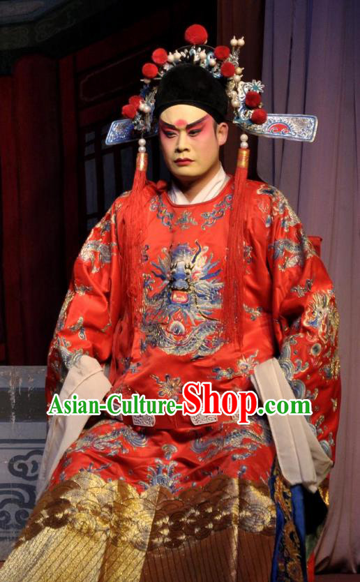 The Pearl Pagoda Chinese Bangzi Opera Xiaosheng Apparels Costumes and Headpieces Traditional Shanxi Clapper Opera Niche Garment Number One Scholar Fang Qing Clothing