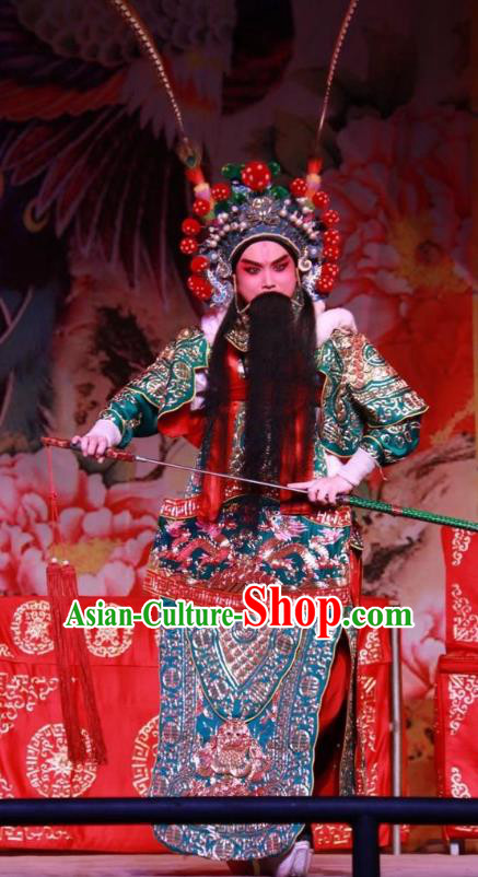 Chinese Bangzi Opera General Wu Han Apparels Costumes and Headpieces Traditional Shanxi Clapper Opera Martial Male Garment Armor Clothing